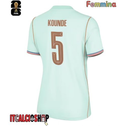 Francia Jules Kounde #5 Seconda Maglia Femmina Mondiali 2026 Manica Corta